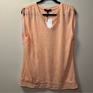 Sanctuary Women’s Orange Sleeveless Toe Shoulder Blouse Sz M NWT